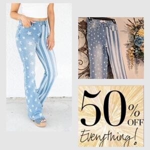 Celebrity Ace Starry Blue Flare Jeans. NWOT Excellent Condition Size 0